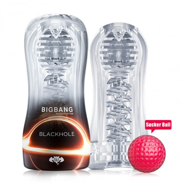 US - 4D BIGBANG Passion Masturbation Cup With Red Sucker Ball (BLACK HOLE)